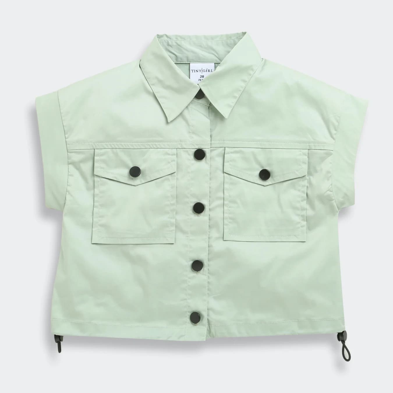 Girls Pista Green Casual Sleeveless Top