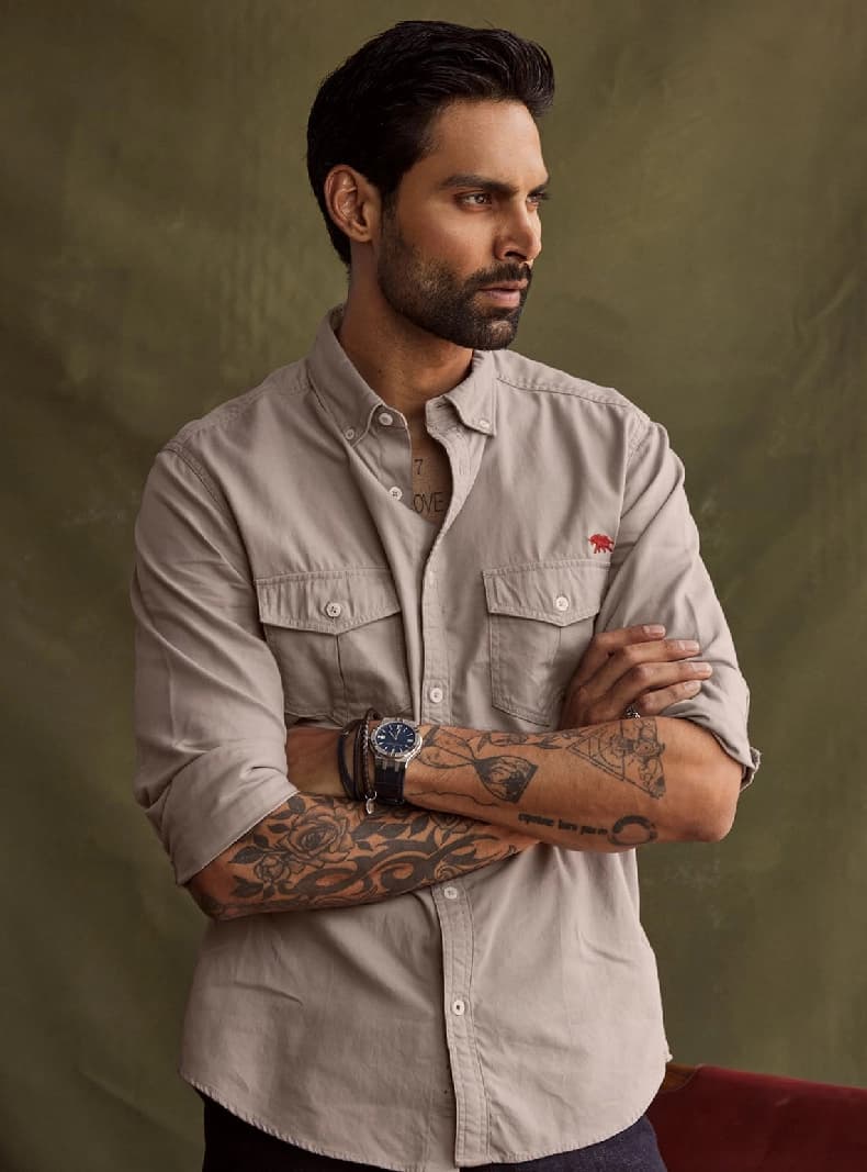 Men's Beige Casual Solid Regular Fit Shirt