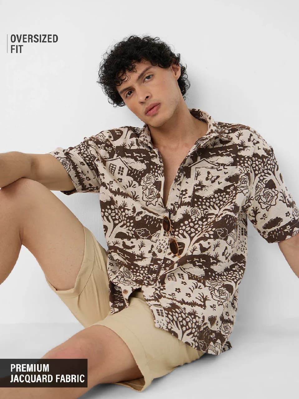 Men's Brown Casual Solid Slim Fit Shirt