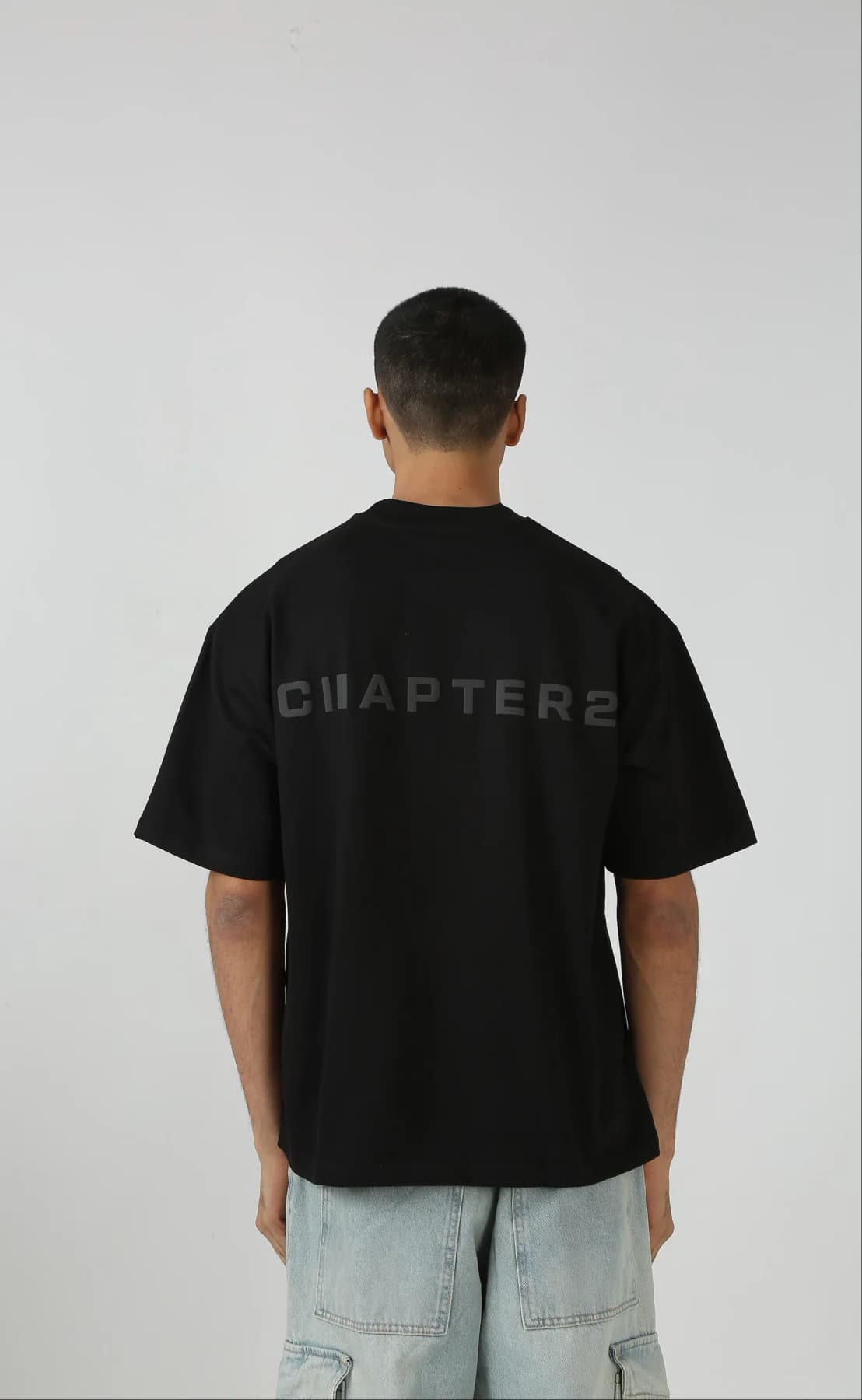 Unisex Black Casual Oversized Fit Solid Half Sleeves Tshirt