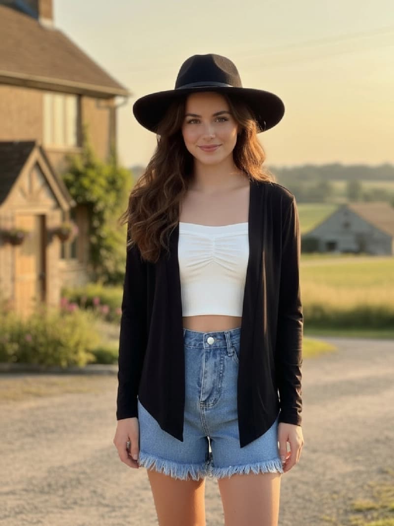 Women's Black Casual Solid Regular Fit Shrug