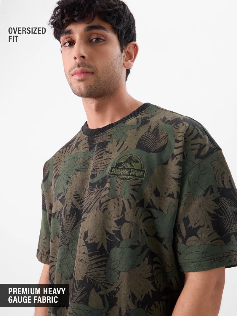 Men's Multicolor Casual Graphic Oversized Fit Tshirt