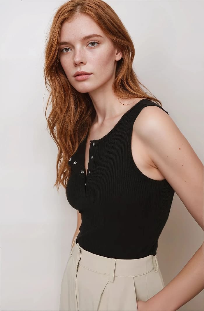 Women's Black Casual Solid Regular Fit Top