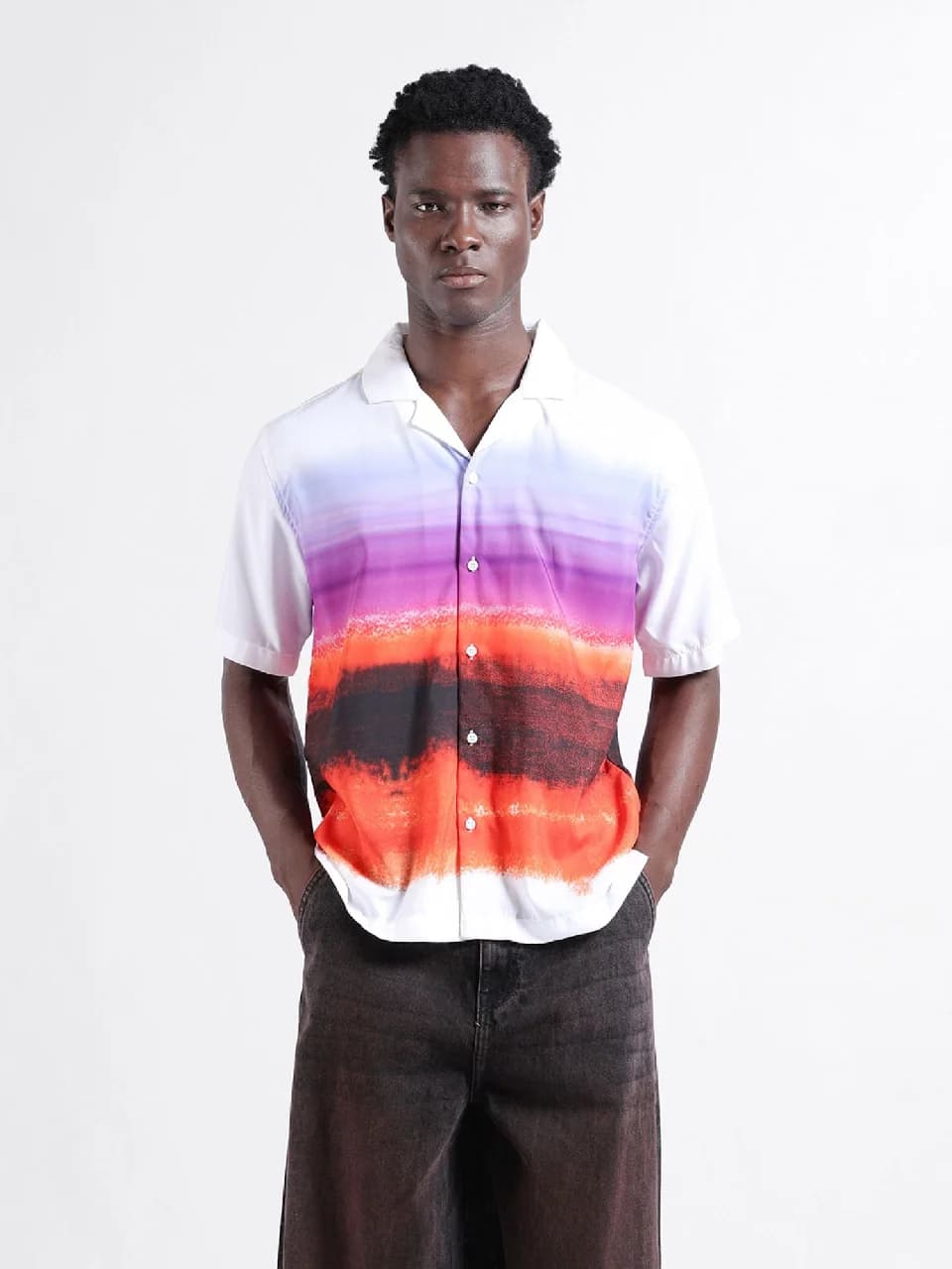 Men's Multicolor Casual Printed Oversized Fit Shirt