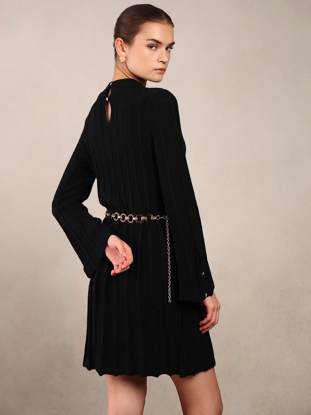Women's Black Casual Solid Dress