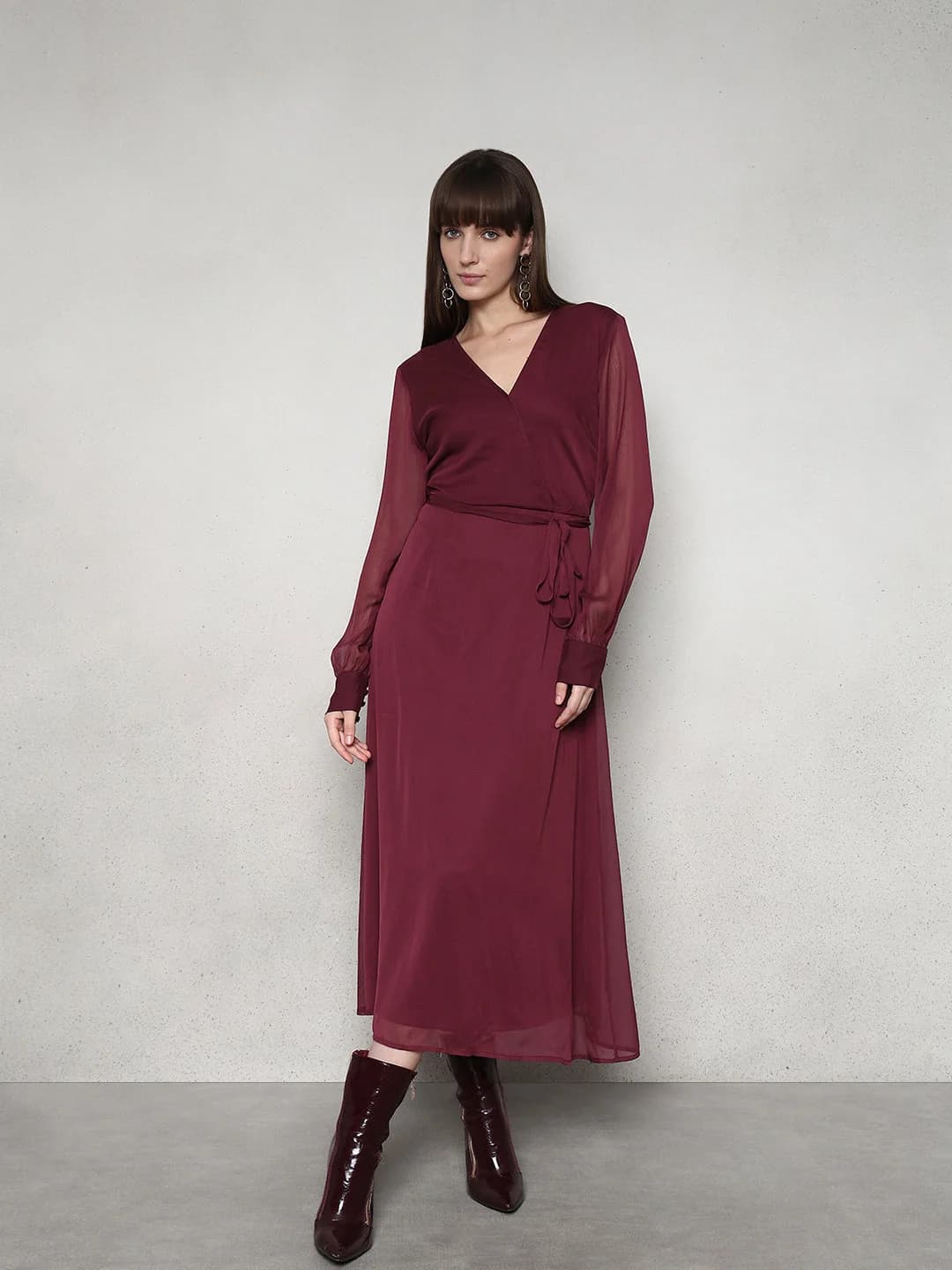 Women's Red Party Solid Dress