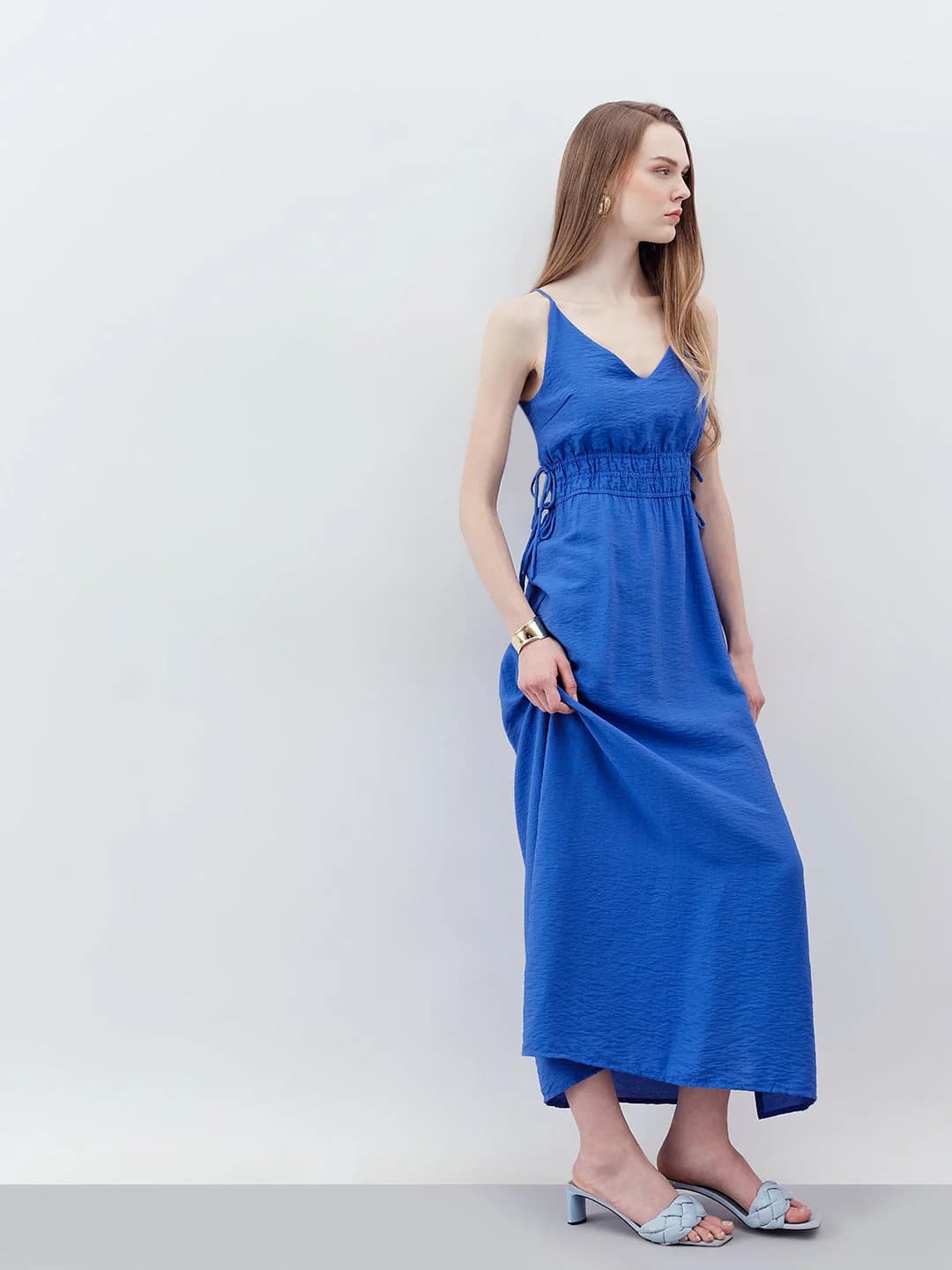 Women's Blue Casual Printed Dress