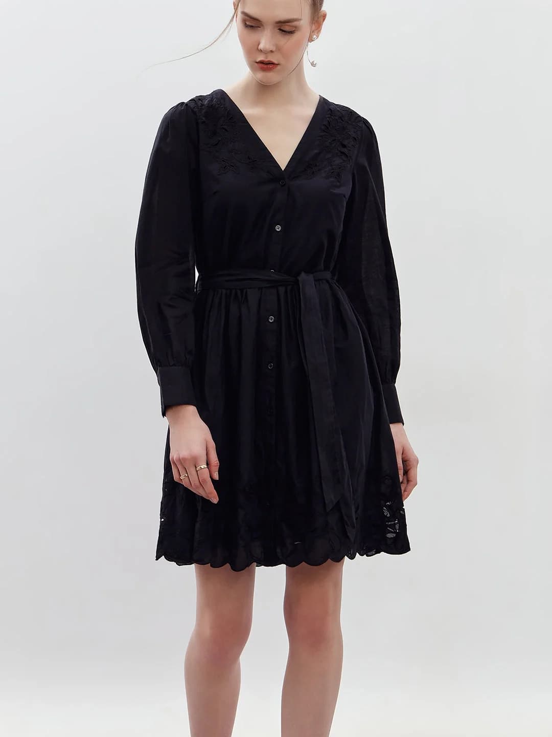 Women's Black Casual Solid Dress
