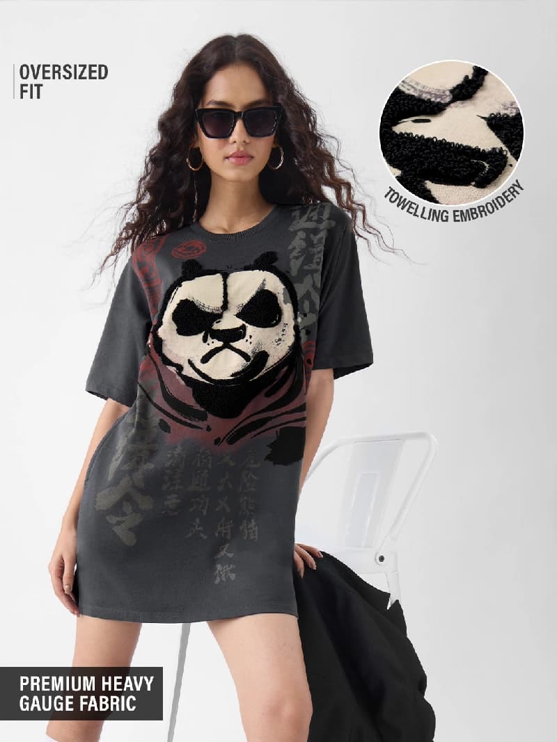 Women's Grey Casual Oversized Fit Dress
