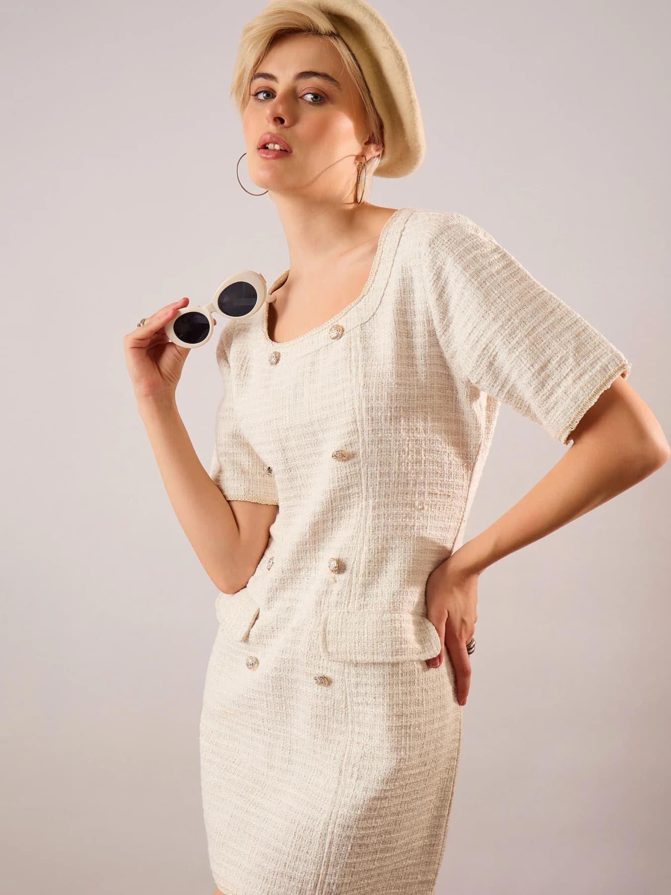 Women's White Casual Solid Slim Fit Dress