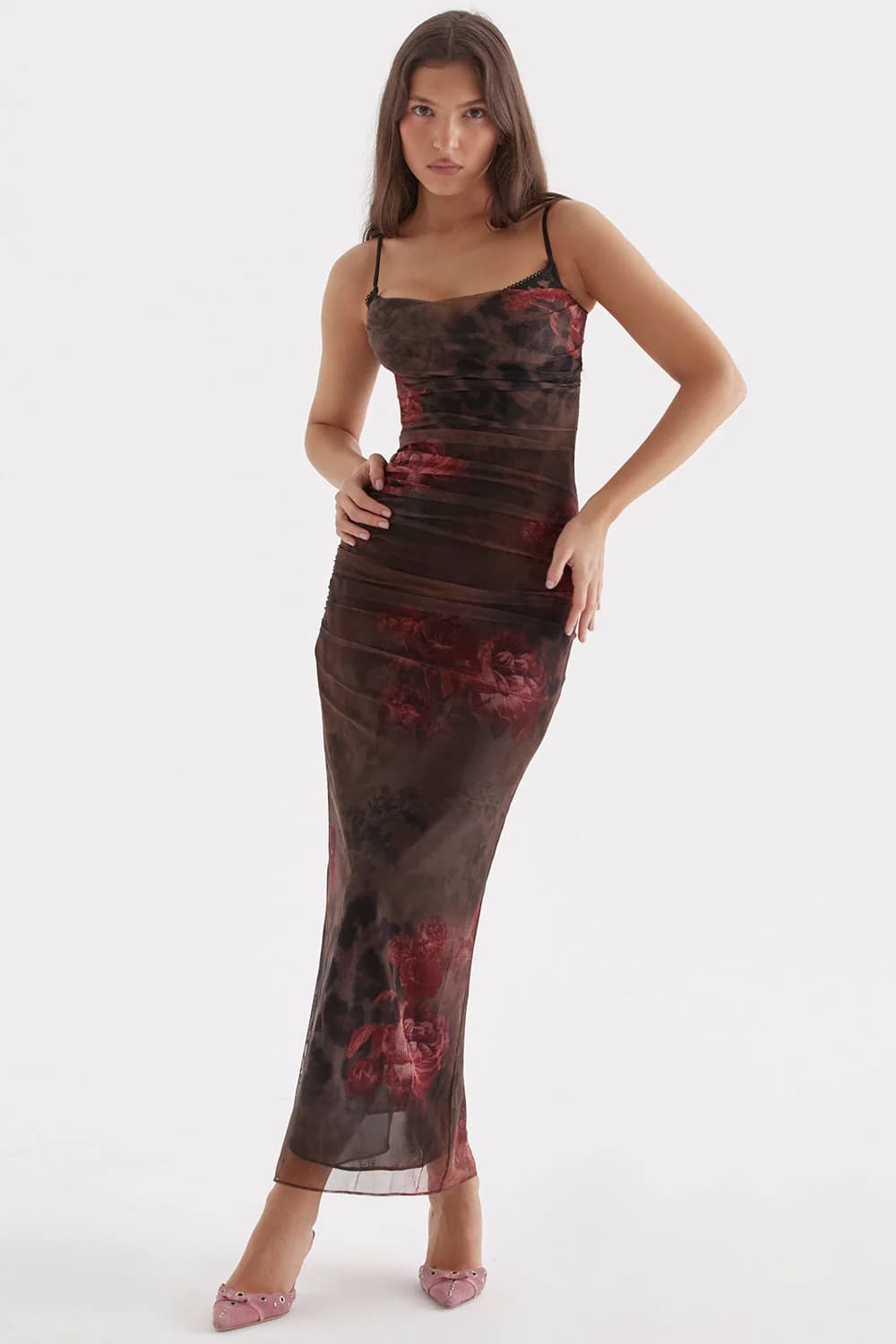 Women's Black Party Printed Skinny Fit Dress