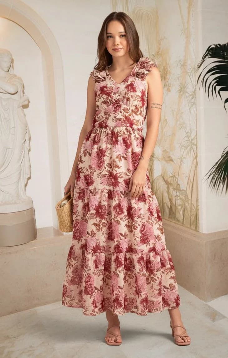 Women's Multicolor Casual Floral Regular Fit Dress