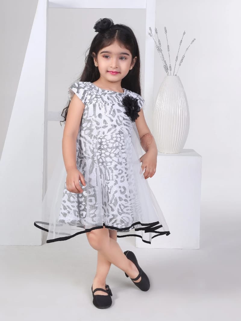 Girls Black Party Wear Dress With Hairband