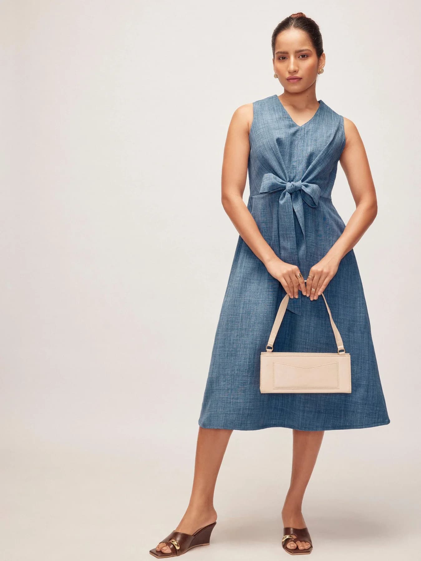 Women's Blue Formal Solid Dress