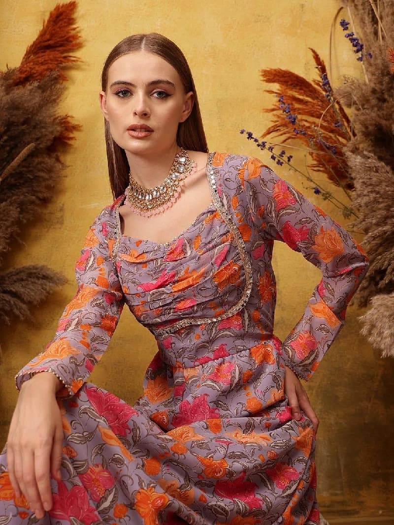 Women's Purple Festive Dress