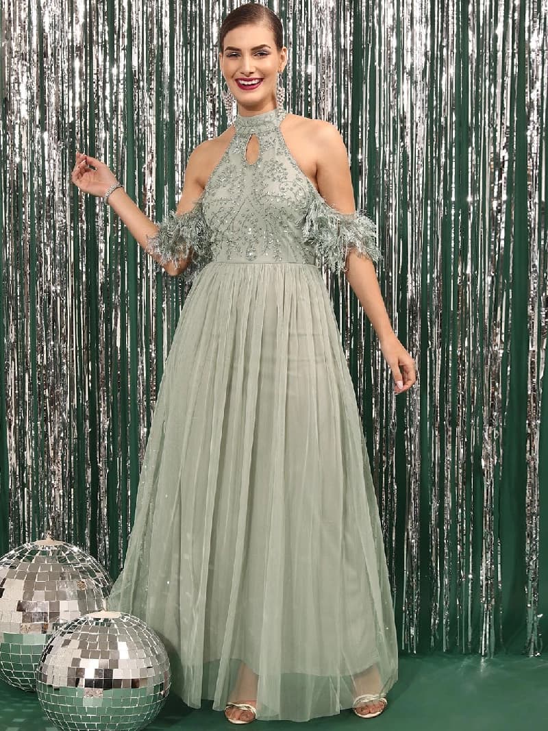 Women's Green Party Dress