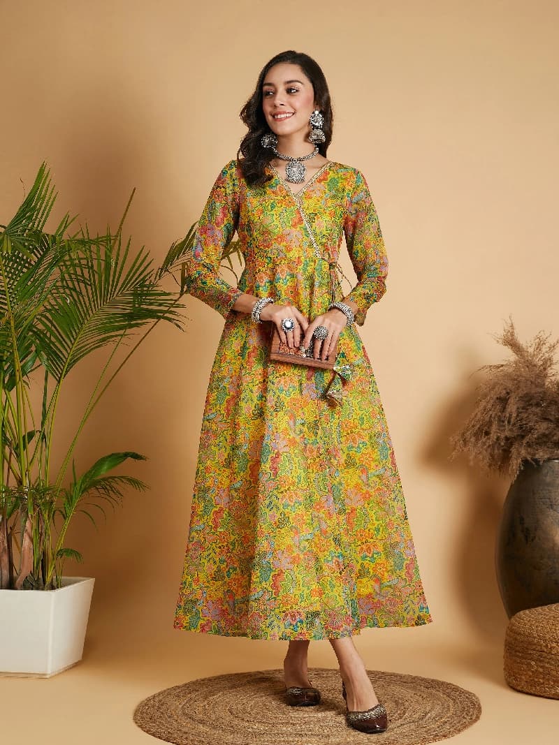 Women's Yellow Festive Dress