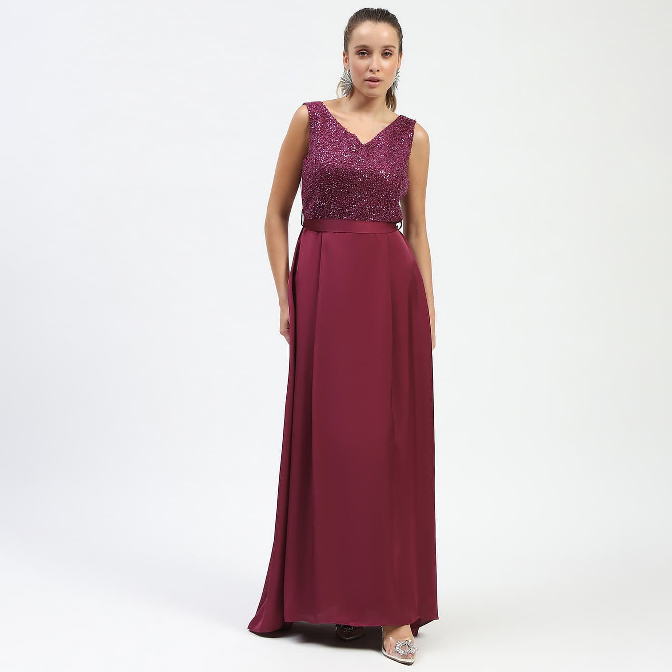 Women's Red Party Regular Fit Dress