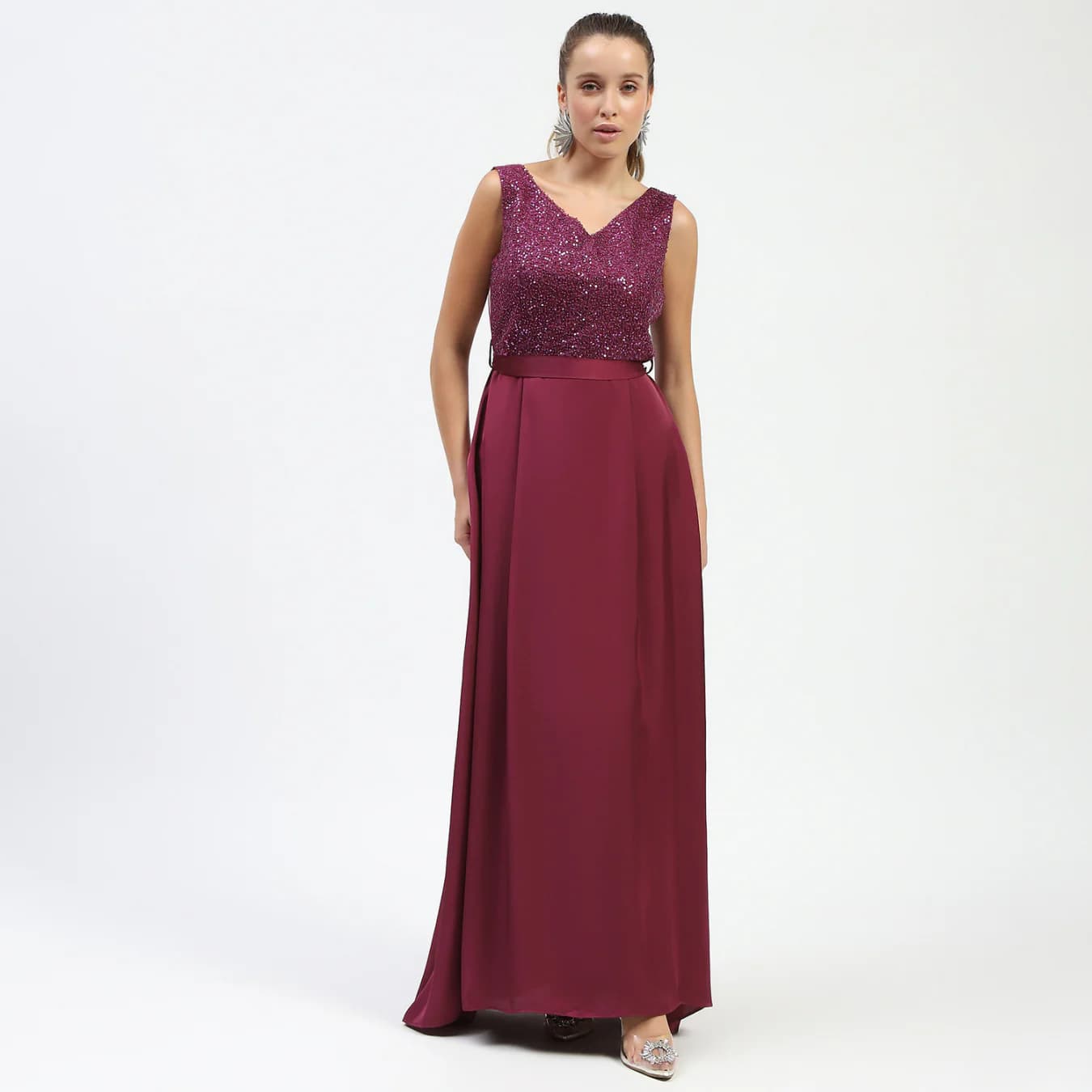 Women's Red Party Regular Fit Dress