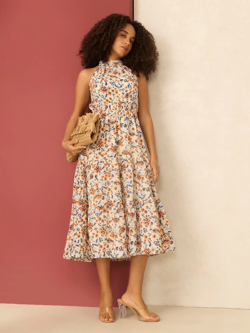 Women's Multicolor Casual Regular Fit Dress