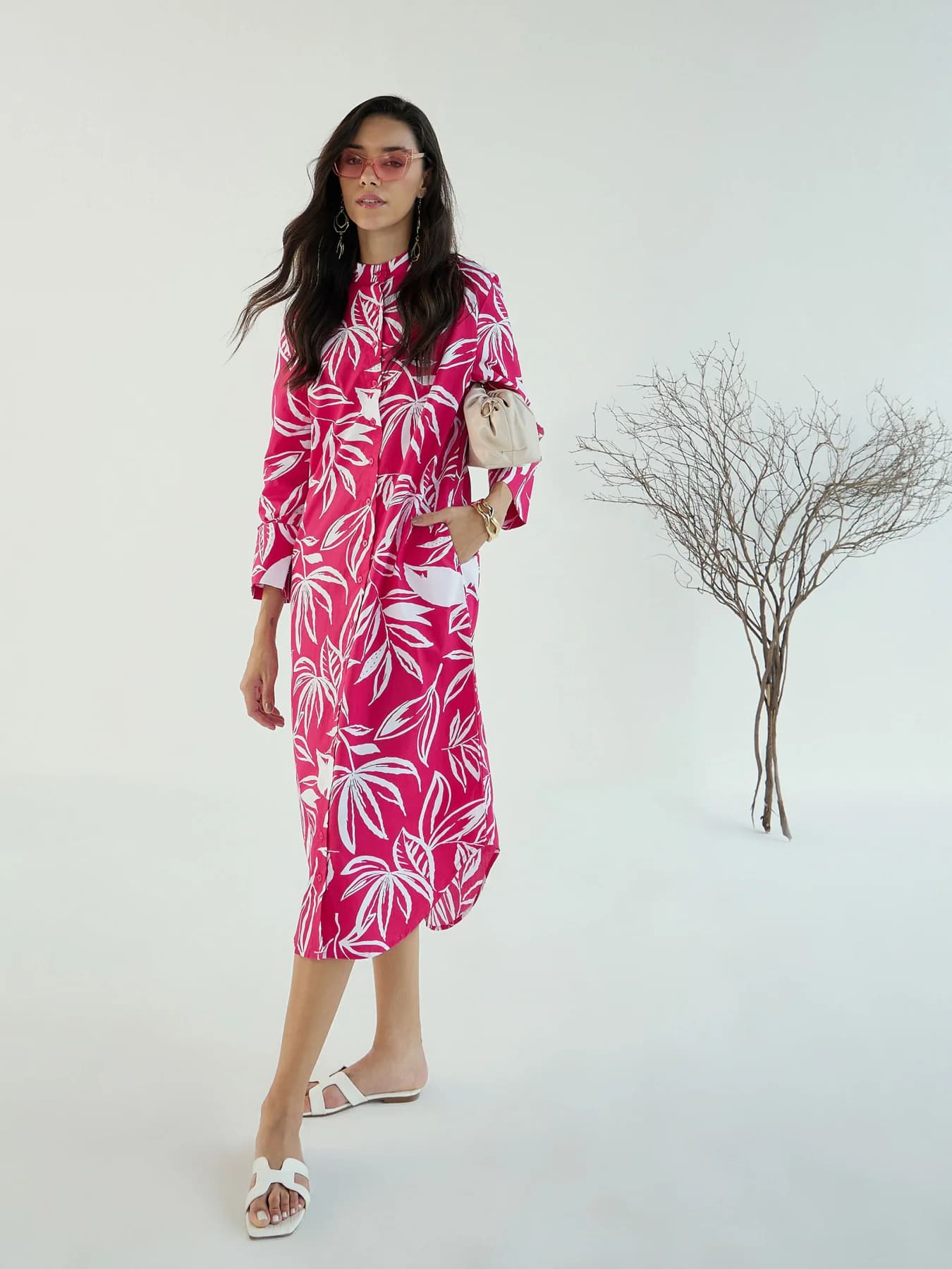 Women's Pink Casual Regular Fit Dress
