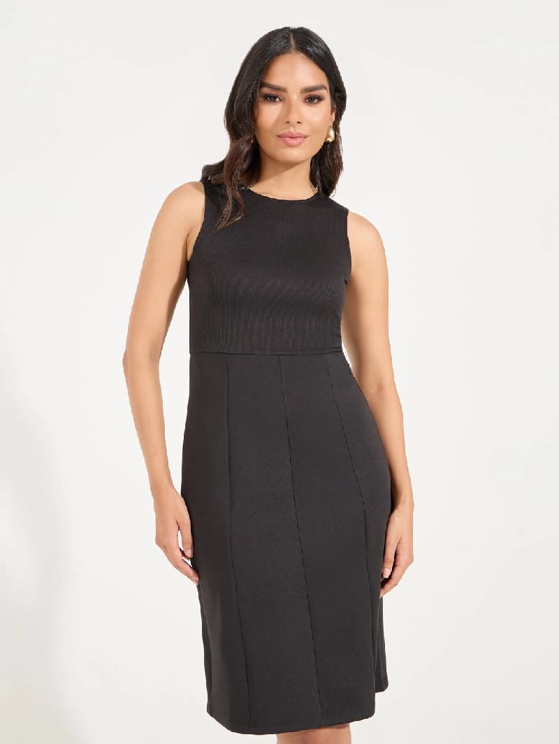 Buy - Women's Black Solid Sleeveless Knee Length Sheath Dress online - Zilo - 60 Mins Delivery & Free In-Home Trials Buy - Women's Black Solid Sleeveless Knee Length Sheath Dress online - Zilo - 60 Mins Delivery & Free In-Home Trials