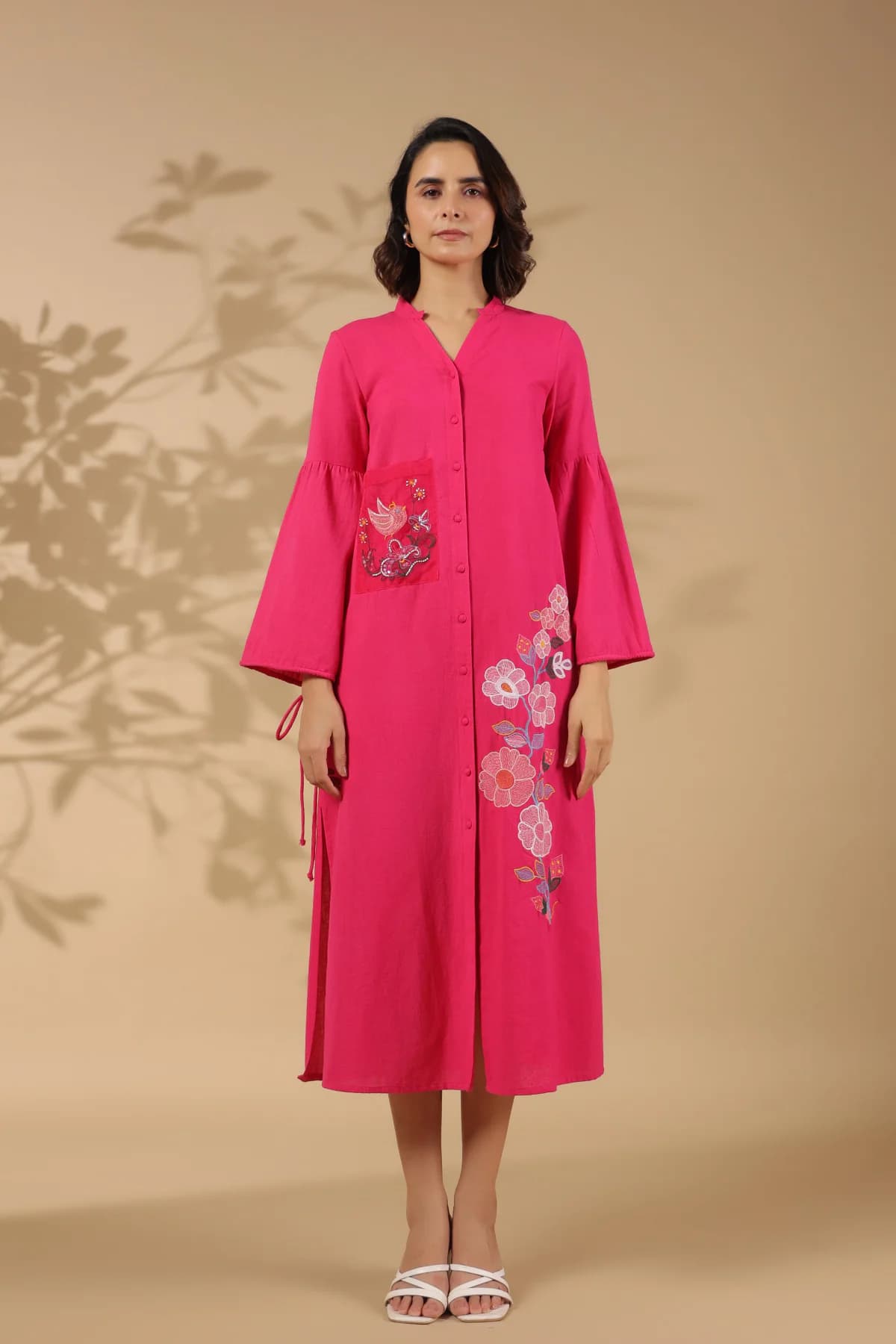 Women's Pink Formal Regular Fit Dress