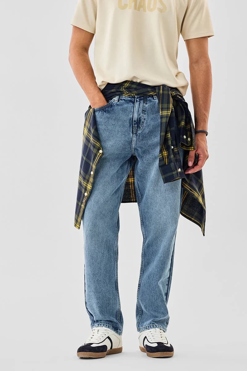 Men's Blue Casual Solid Baggy Fit Jeans