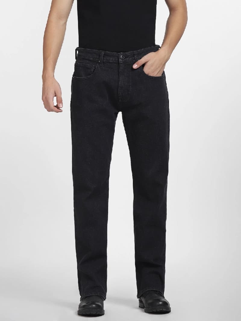 Men's Black Casual Bootcut Fit Jeans