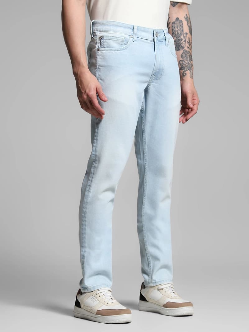 Men's Blue Casual Slim Fit Jeans