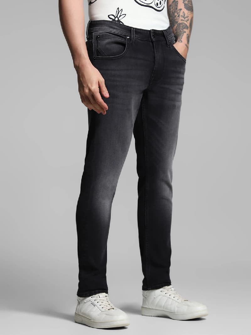 Men's Black Casual Slim Fit Jeans