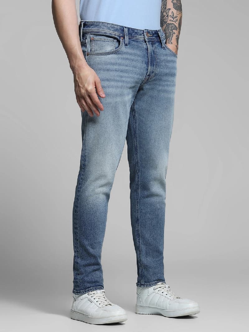 Men's Blue Casual Slim Fit Jeans