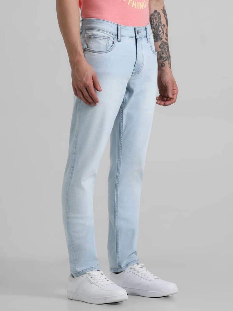 Men's Blue Casual Slim Fit Jeans