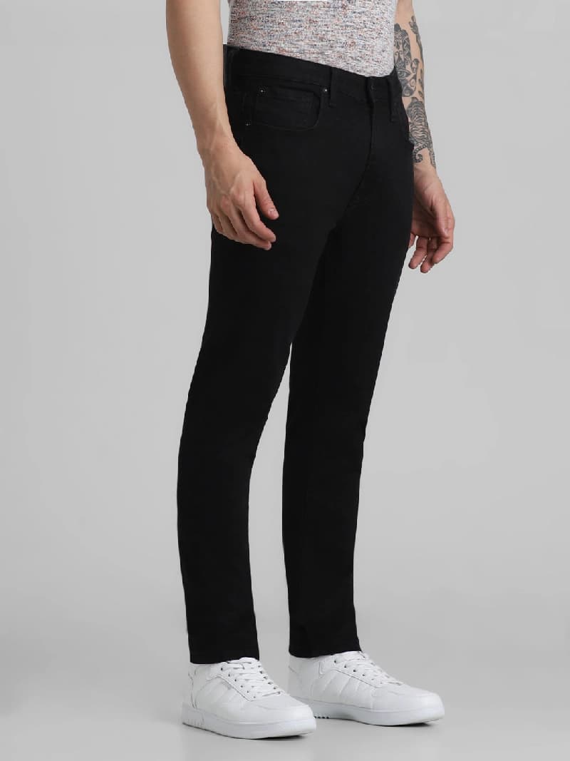 Men's Black Casual Skinny Fit Jeans