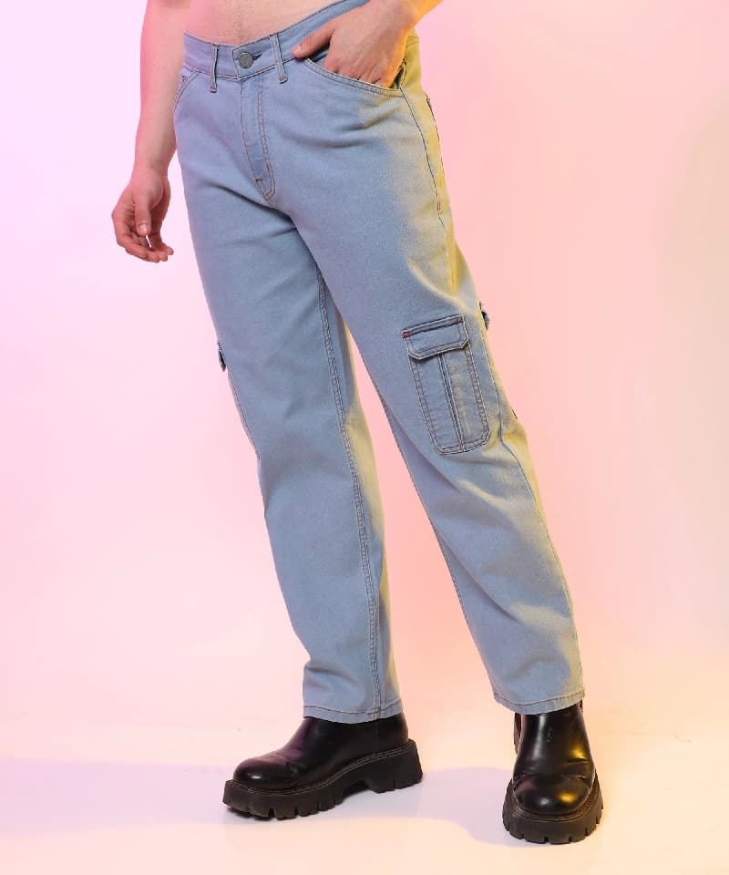 Men's Blue Casual Solid Jeans