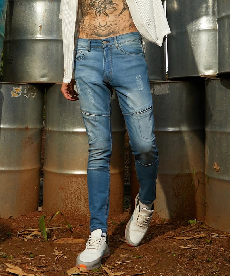 Men's Blue Casual Solid Jeans