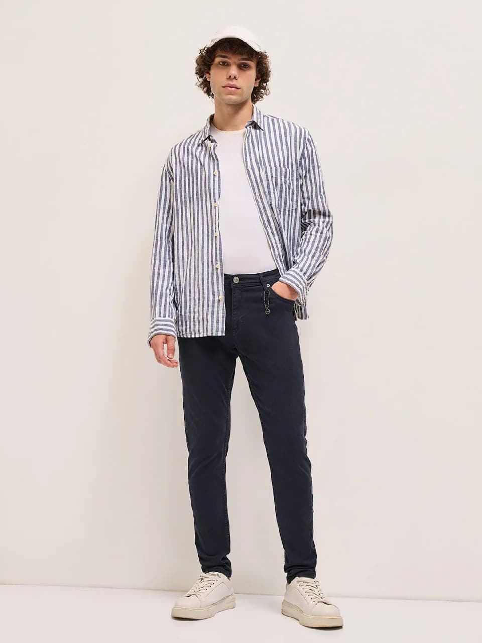 Men's Blue Casual Solid Skinny Fit Jeans