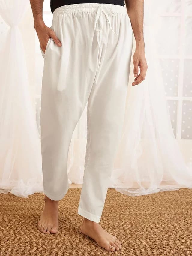 Men's White Festive Pyjama