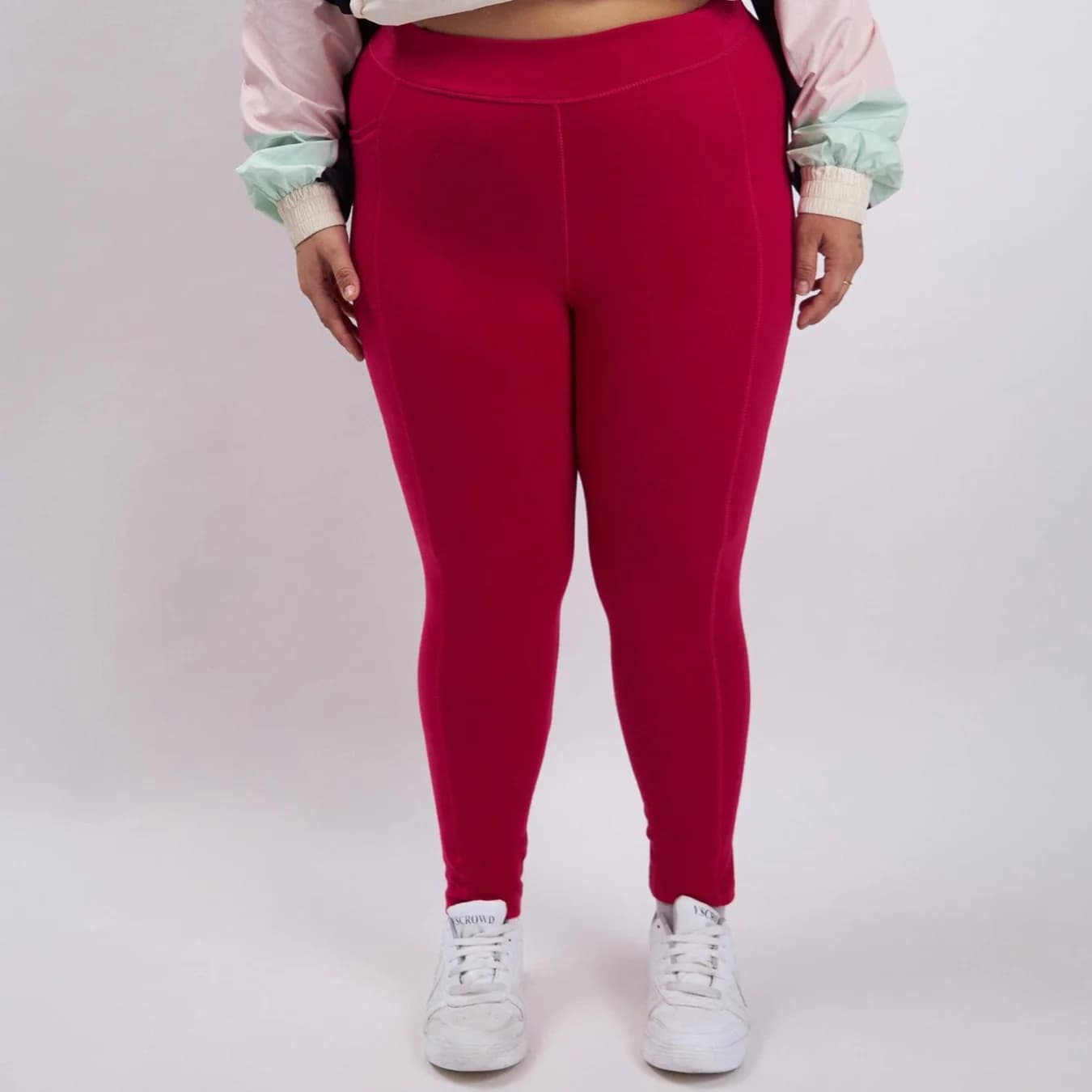 Women's Red Sports Solid Skinny Fit Legging