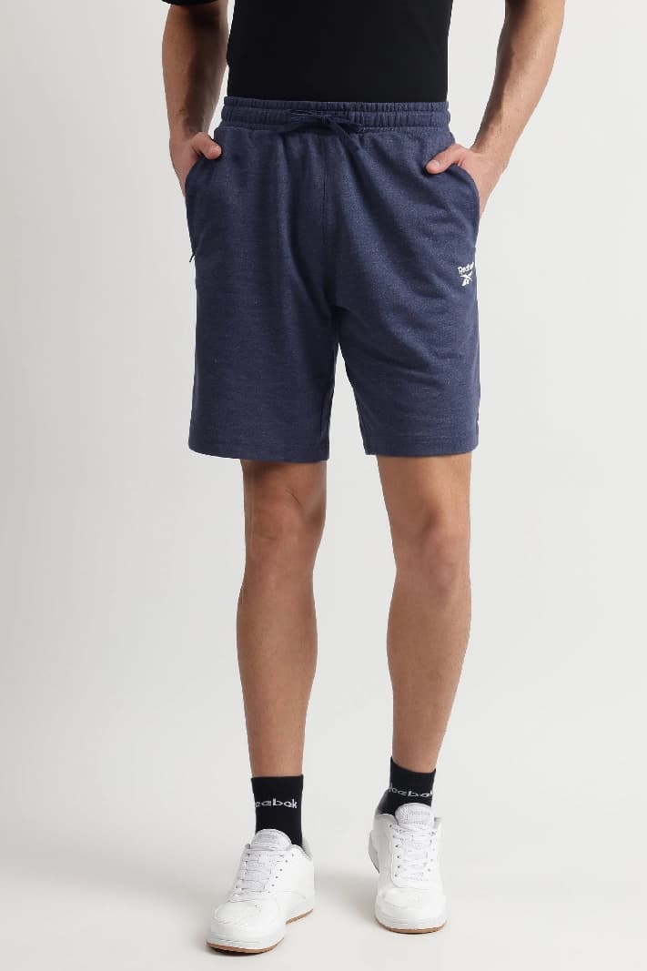 Men's Navy Casual Solid Regular Fit Short