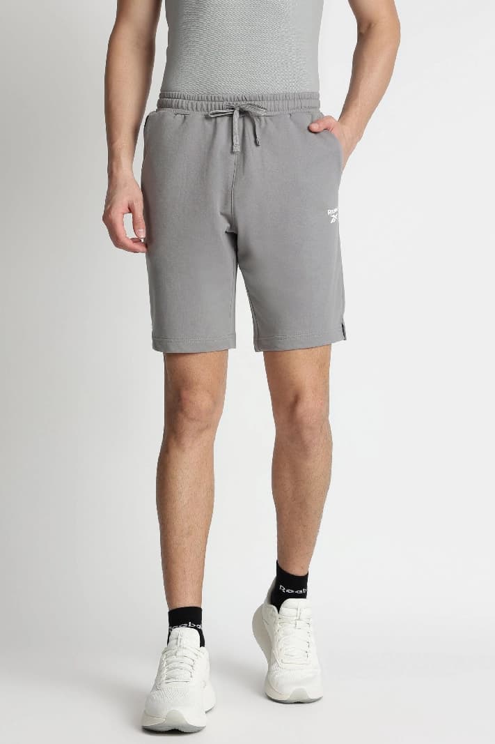 Men's Grey Casual Solid Regular Fit Short