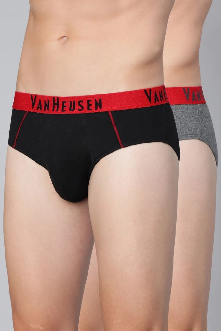 Men's Multicolor Cotton Colour Fresh Briefs Durable Elasticized Waistband, Ultra Soft - Pack of 2