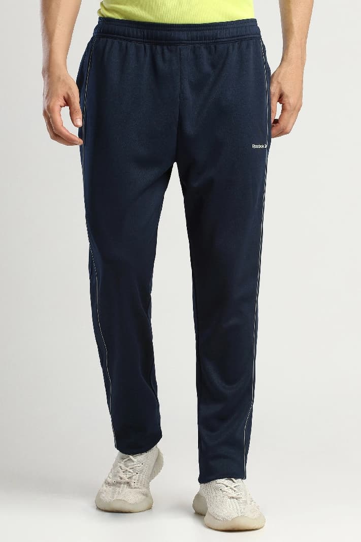 Men's Blue Casual Solid Regular Fit Trackpant
