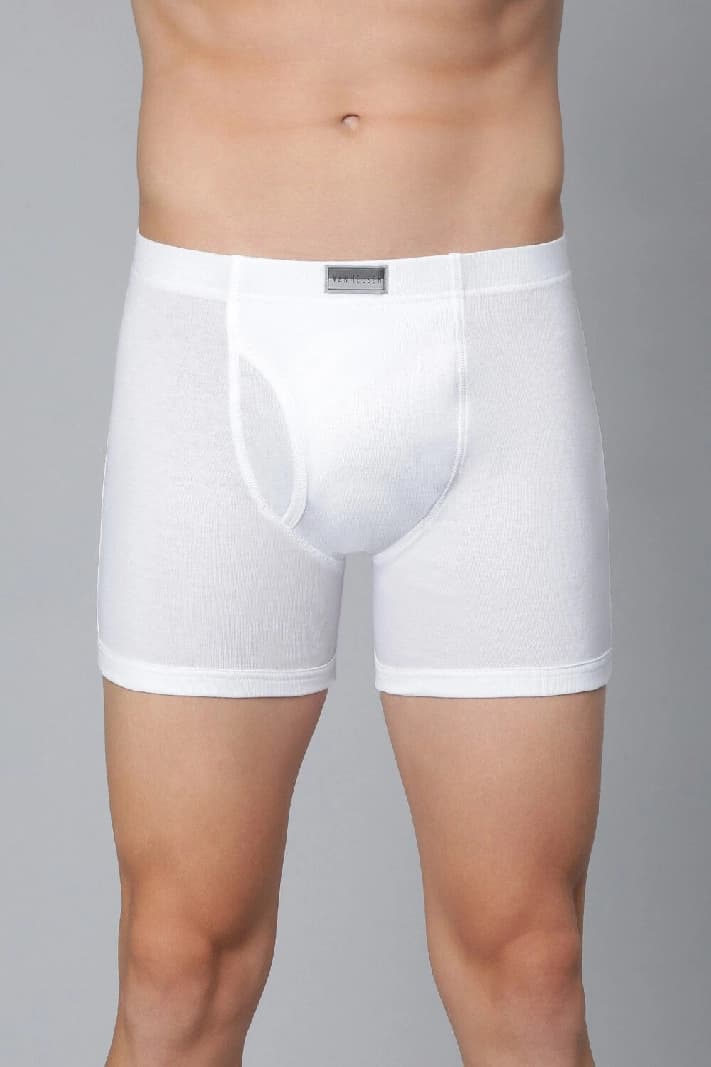 Men's White Solid Regular Fit Boxer Brief - Pack of 1