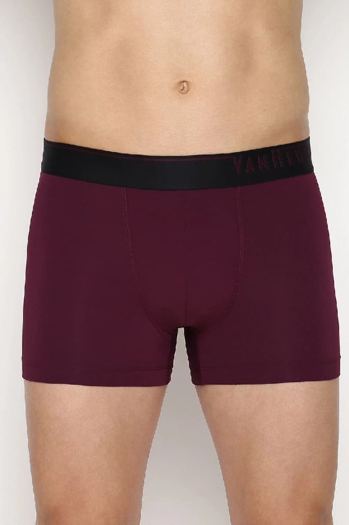 Men's Purple Regular Fit 4 Way Stretch Body Defining Fit Solid Trunk - Pack of 1