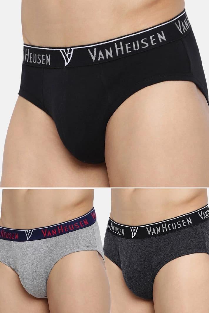 Men's Multicolor Anti Bacterial Briefs - 100% Cotton Colour Fresh, Moisture Wicking - Pack of 3