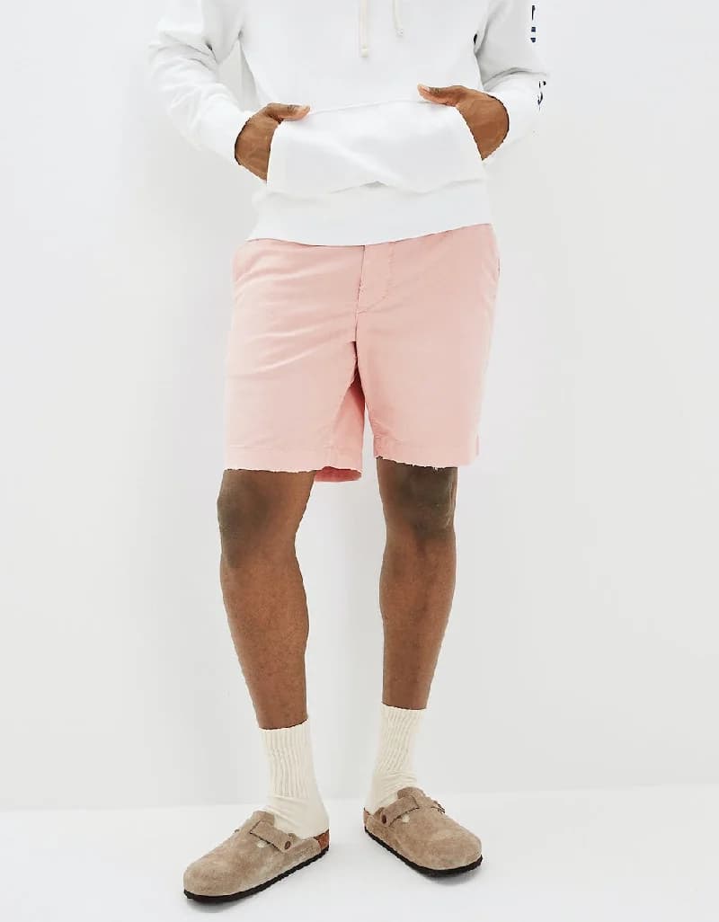 Men's Pink Casual Solid Regular Fit Short