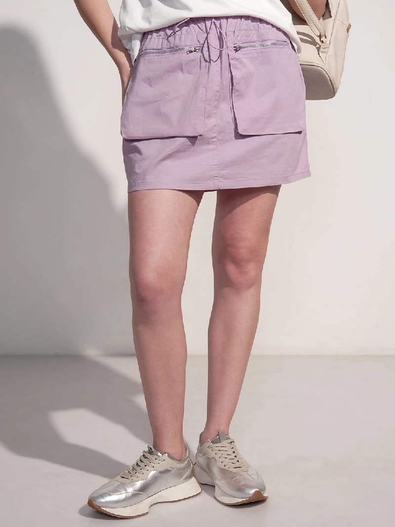 Women's Purple Casual Solid Regular Fit Skirts