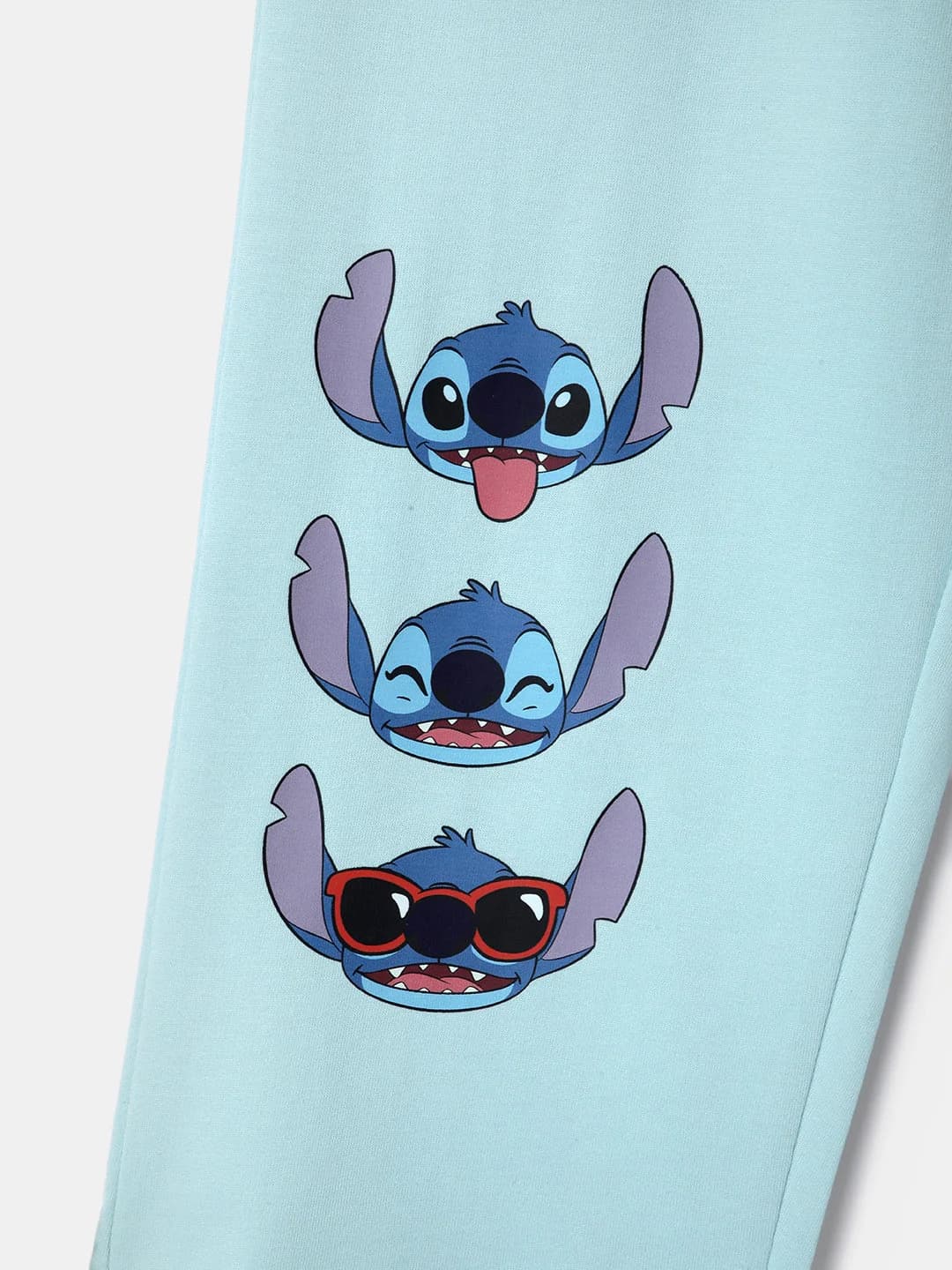 Girls Blue Lightweight Terry Cotton Lilo Print Trackpant