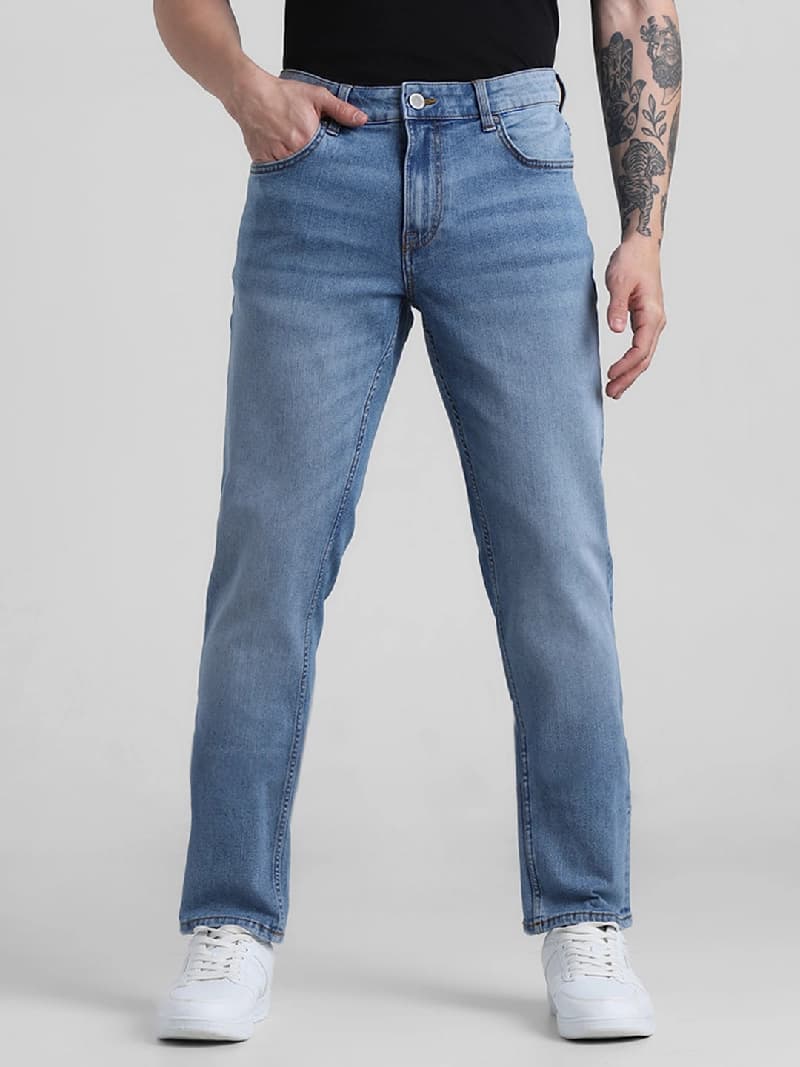 Men's Blue Casual Solid Skinny Fit Jeans